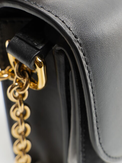 CAMPIONARIO - SFERA Kleine Ledertasche. Schultertasche Schwarz - Damentaschen