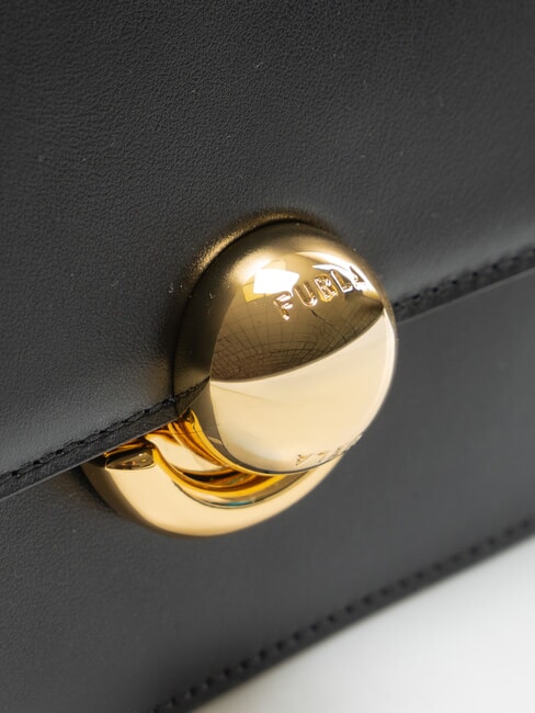 CAMPIONARIO - SFERA  Kleine Schultertasche aus Leder Schwarz - Damentaschen