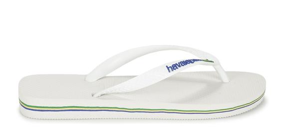 BRASIL LOGO Flip-Flops f&uuml;r Herren Wei&szlig; - Schuhe Unisex