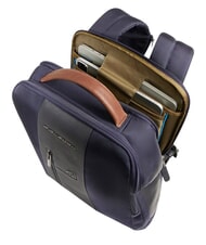 PIQUADRO BRIEF 2 Laptop-Rucksack und iPad-Halter aus recyceltem Stoff blau/Leder - PC-Rucks&auml;cke - 6