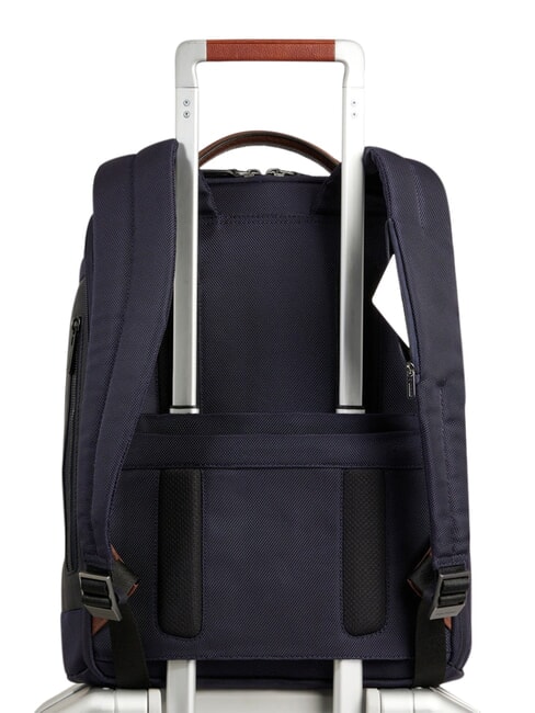 BRIEF 2 Laptop-Rucksack und iPad-Halter aus recyceltem Stoff blau/Leder - PC-Rucks&auml;cke