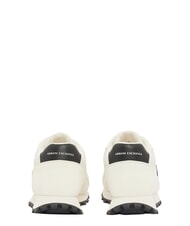 ARMANI EXCHANGE DROP MICROSUEDE Sneaker mit kontrastierendem Logo Cremewei&szlig; + Schwarz - Herrenschuhe - 4