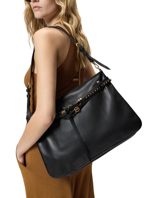 BELT BAG Gro&szlig;er Beutel schwarz-antikgold - Damentaschen