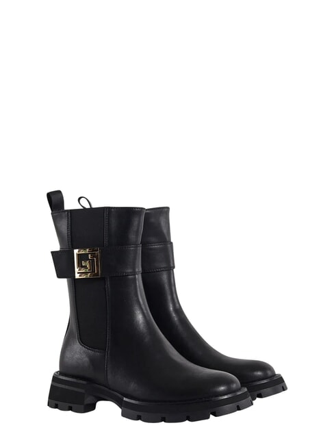 ARIEL Lederstiefelette SCHWARZ - Damenschuhe