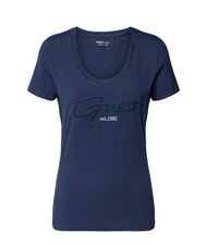 GUESS SCRIPT Baumwoll-T-Shirt blau geschw&auml;rzt - T-Shirts und Tops f&uuml;r Damen - 3