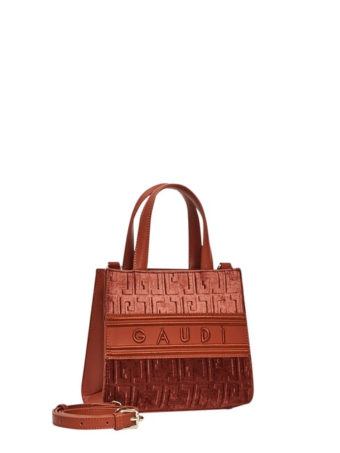 ADA VELUR S Kleine Tasche mit Samteins&auml;tzen Orange - Damentaschen