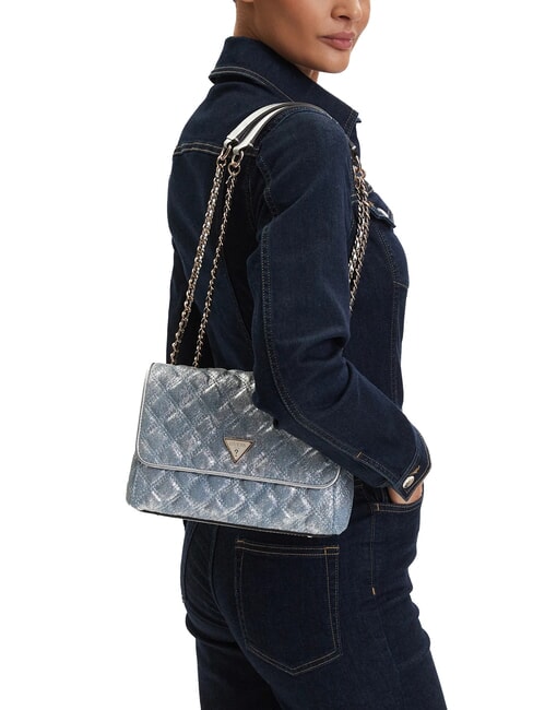 GIULLY 2 DENIM Schultertasche / Umh&auml;ngetasche Metallic-Denim - Damentaschen
