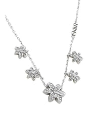 GUESS WHITE LOTUS Silberne Halskette mit mehrfachem Lotusmotiv SILBER - Halsketten - 3