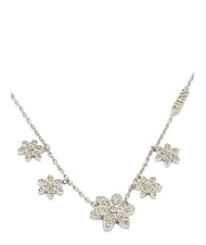 GUESS WHITE LOTUS Silberne Halskette mit mehrfachem Lotusmotiv SILBER - Halsketten - 4