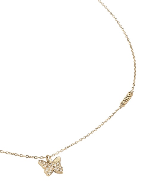 CHRYSALIS Halskette, Anh&auml;nger mit Kristallen, Schmetterlingsmotiv gelbes Gold - Halsketten
