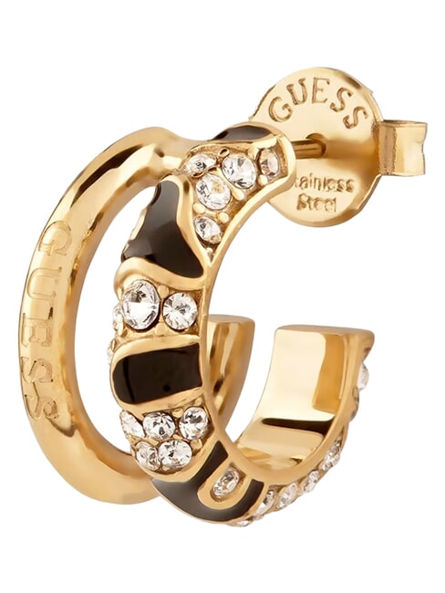 FABULOUS ME Ohrringe mit Guess-Gravur Gelbgold/Schwarz - Ohrringe