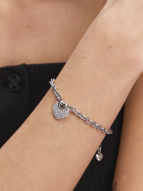 CRAZY IN LOVE Silbernes Armband mit herzf&ouml;rmigem Anh&auml;nger SILBER - Armb&auml;nder