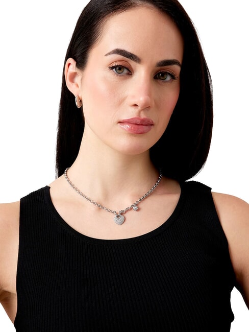 CRAZY IN LOVE Halskette mit herzf&ouml;rmigem Anh&auml;nger SILBER - Halsketten