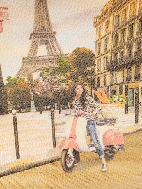 YESBAG SPECIAL Umh&auml;ngetasche aus Metall mit Umschlag Schleier Paris - Damentaschen