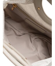 BORBONESE VIS-A-VIS S Handtasche mit Schulterriemen wei&szlig;e Baumwolle - Damentaschen - 5