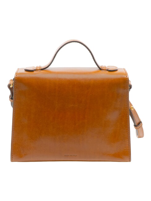 IRENE Schultertasche aus Leder Cognac / Gold - Damentaschen