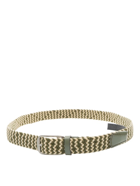 CINTURE COLL.109 Elastischer geflochtener G&uuml;rtel GR&Uuml;N / BEIGE - G&uuml;rtel