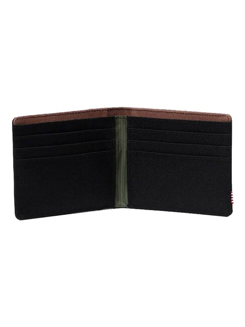 ROY Geldb&ouml;rse Schwarz/Kleeblatt/Sattelbraun - Brieftaschen Herren