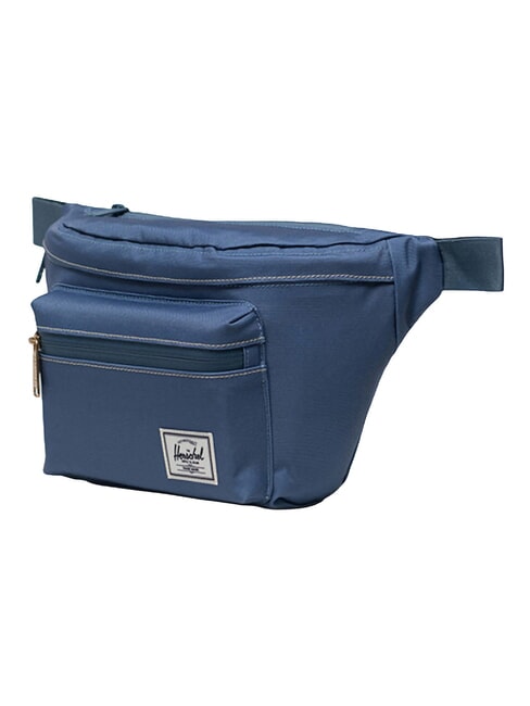 POP QUIZ G&uuml;rteltasche mit Tasche blaue Fata Morgana/wei&szlig;er Stich - H&uuml;fttaschen