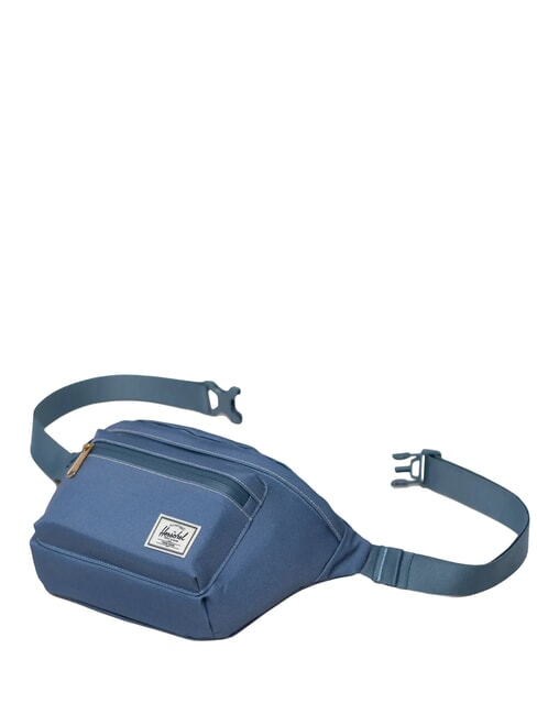 POP QUIZ G&uuml;rteltasche mit Tasche blaue Fata Morgana/wei&szlig;er Stich - H&uuml;fttaschen