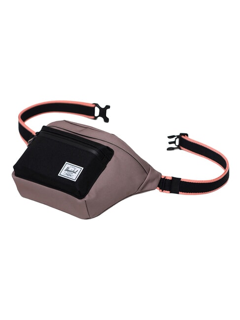 POP QUIZ G&uuml;rteltasche mit Tasche Taupegrau/Schwarz/Muschelrosa - H&uuml;fttaschen