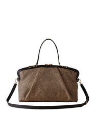 BORBONESE FRAME Gep&auml;cktasche mit Schultergurt OP / NATUR / SCHWARZ - Damentaschen - 2