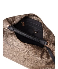 BORBONESE PLIE Hobo-Schultertasche OP / NATUR / SCHWARZ - Damentaschen - 4