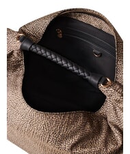 BORBONESE PLIE Mittelgro&szlig;e Hobo-Tasche OP / NATUR / SCHWARZ - Damentaschen - 4
