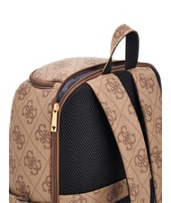 GUESS BERTA Rucksack mit mehreren F&auml;chern, unter dem Sitz 45 cm Latte-Logo / braun - Damentaschen - 7