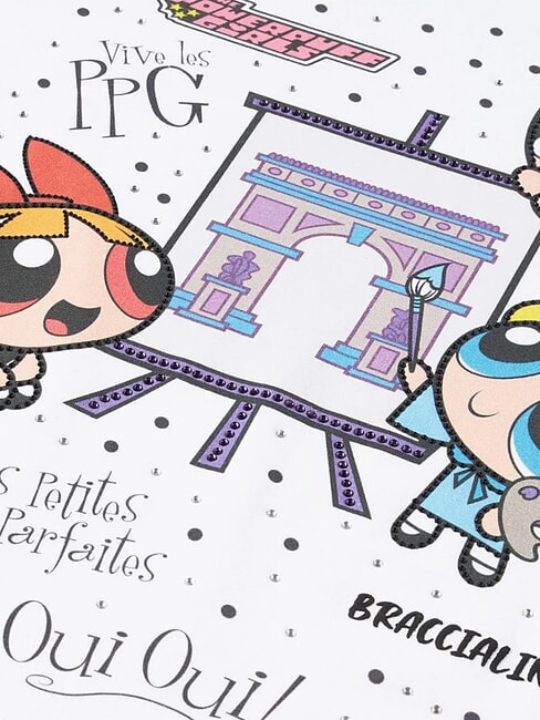 SUPERCHICCHE Gemustertes T-Shirt, kurze &Auml;rmel Wei&szlig; - T-Shirts und Tops f&uuml;r Damen