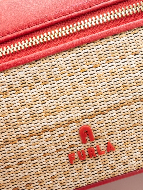 CAMPIONARIO - CAMELIA Mini-Handtasche mit Schulterriemen Natur + Venezianisches Rot - Damentaschen