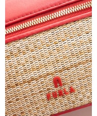 FURLA CAMPIONARIO - CAMELIA Mini-Handtasche mit Schulterriemen Natur + Venezianisches Rot - Damentaschen - 3