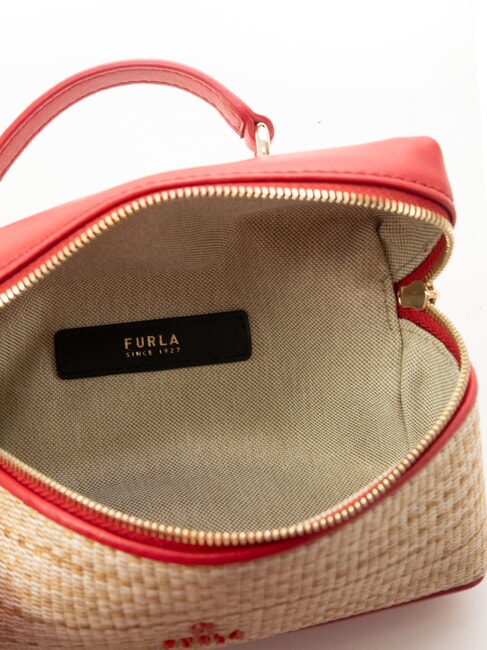 CAMPIONARIO - CAMELIA Mini-Handtasche mit Schulterriemen Natur + Venezianisches Rot - Damentaschen