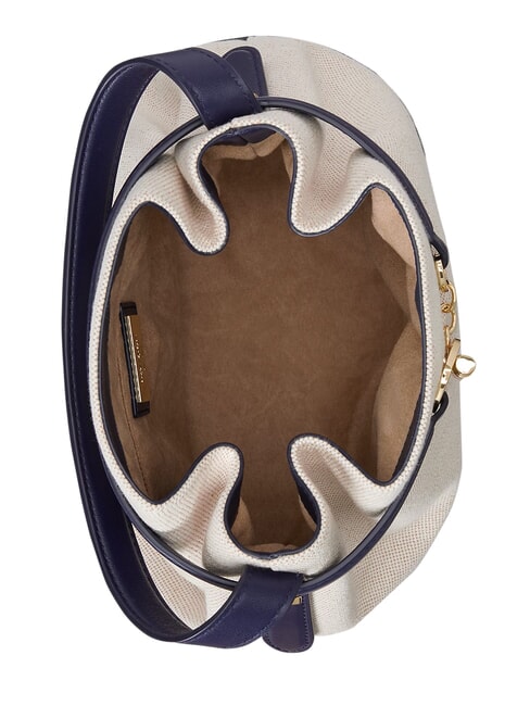 BLAIKE Handtasche mit Schulterriemen, Beuteltasche Natur/Leinwand/Marineblau - Damentaschen