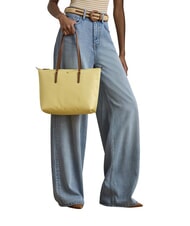 RALPH LAUREN KEATON Mittlere Einkaufstasche Zitronensorbet/Lauren Tan - Damentaschen - 2