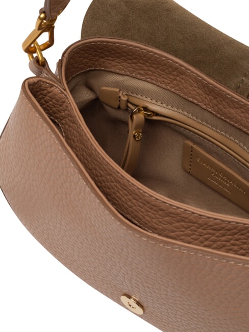 HELENA ROUND Handtasche mit Schulterriemen aus Leder Ton - Damentaschen