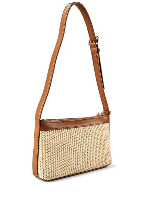STRAW CHIC Mini-Schultertasche Natur/Leder - Damentaschen
