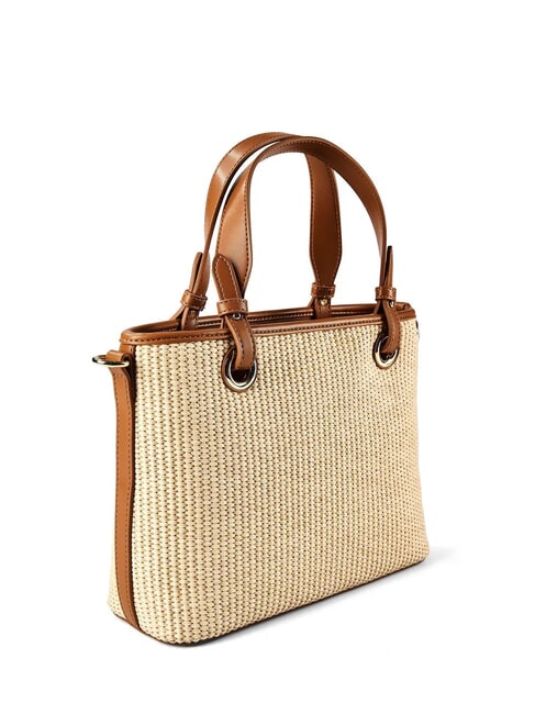 STRAW CHIC Handtasche mit Schulterriemen Natur/Leder - Damentaschen