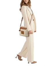 LOVE MOSCHINO STRAW CHIC Mini-Schultertasche Natur/Leder - Damentaschen - 4