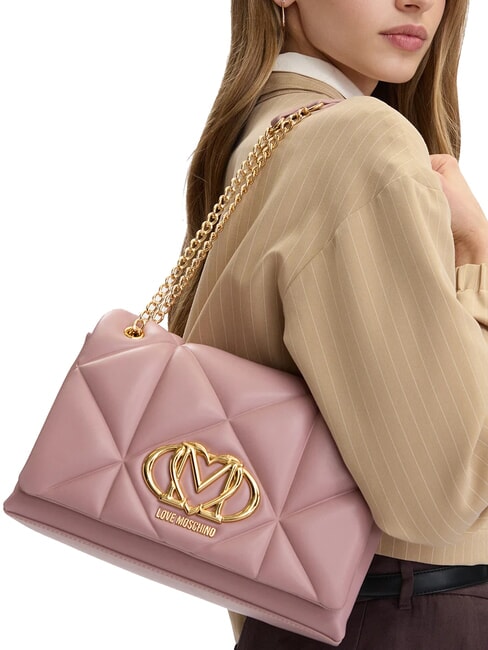 EMBOSSED Schultertasche / Umh&auml;ngetasche rosa - Damentaschen