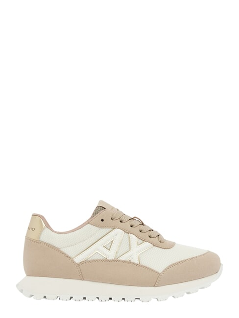 DROP MICROSUEDE Sneaker mit seitlichem Logo Sand + Cremewei&szlig; - Damenschuhe