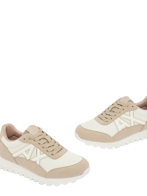 DROP MICROSUEDE Sneaker mit seitlichem Logo Sand + Cremewei&szlig; - Damenschuhe