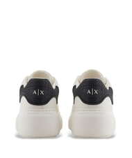 ARMANI EXCHANGE SUPER MINI-TUMBLED Turnschuhe Cremewei&szlig; + Schwarz - Damenschuhe - 3