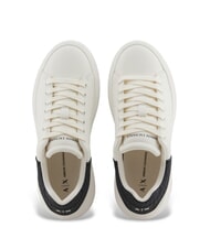 ARMANI EXCHANGE SUPER MINI-TUMBLED Turnschuhe Cremewei&szlig; + Schwarz - Damenschuhe - 4