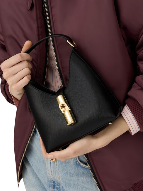 IRIDE Mini-Schultertasche aus Leder Schwarz - Damentaschen