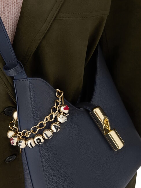 GOCCIA Schultertasche, Leder Tintenblau - Damentaschen