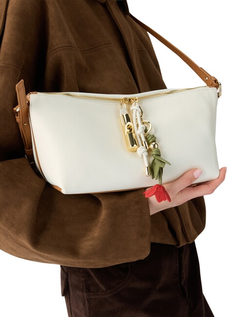DEBBY Schultertasche, Leder Sahne + Brandy - Damentaschen