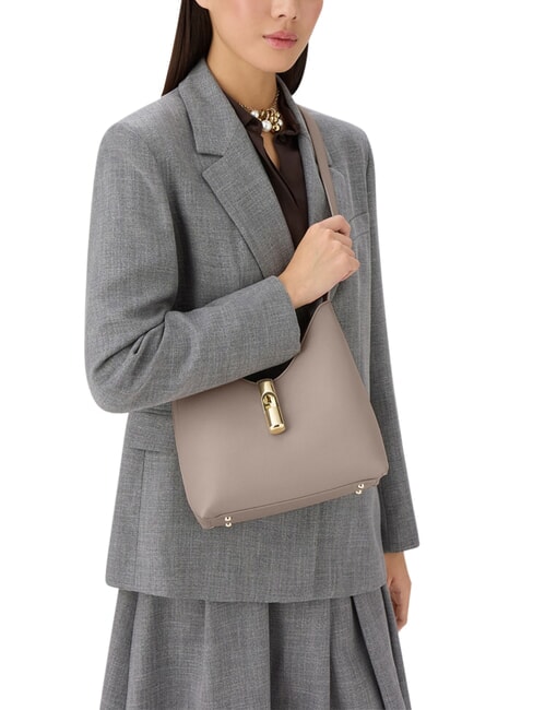 GOCCIA Schultertasche, Leder Leinen - Damentaschen