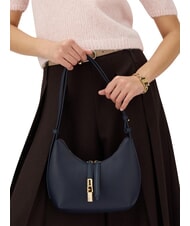 FURLA GOCCIA Umh&auml;ngetasche aus geh&auml;mmertem Leder Tintenblau - Damentaschen - 2