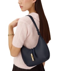 FURLA GOCCIA Umh&auml;ngetasche aus geh&auml;mmertem Leder Tintenblau - Damentaschen - 3